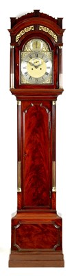 Lot 860 - THOMAS HACKNEY. LONDON  A GEORGE III FIGURED MAHOGANY LONGCASE CLOCK