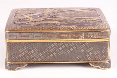 Lot 113 - A LARGE JAPANESE MEIJI PERIOD MIXED METAL INLAID IRON BOX