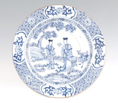 Lot 1273 - AN 18TH CENTURY CHINESE BLUE AND WHITE CHARGER