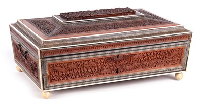 Lot 66 - A LARGE REGENCY ANGLO-INDIAN WORKBOX