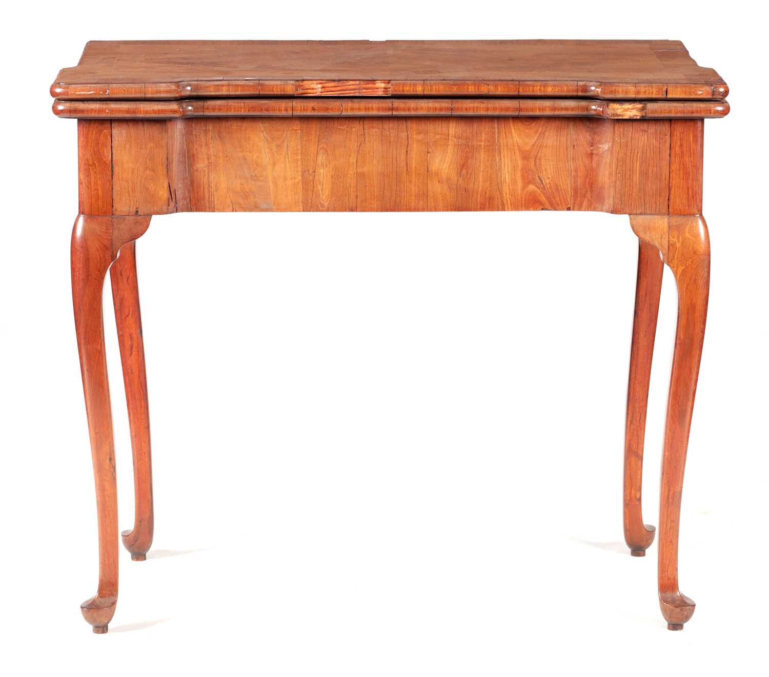 Lot 984 - A RARE GEORGE I KINGWOOD CONCERTINA ACTION CARD TABLE
