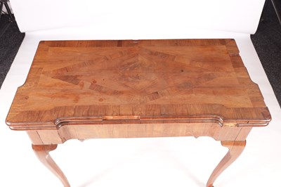 Lot 984 - A RARE GEORGE I KINGWOOD CONCERTINA ACTION CARD TABLE