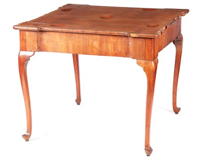 Lot 984 - A RARE GEORGE I KINGWOOD CONCERTINA ACTION CARD TABLE