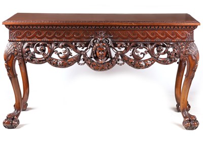 Lot 1008 - A GOOD QUALITY LATE 19TH CENTURY MAHOGANY SERVING TABLE IN THE MANNER OF WILLIAM KENT - PROBABLY BY WARING AND GILLOW