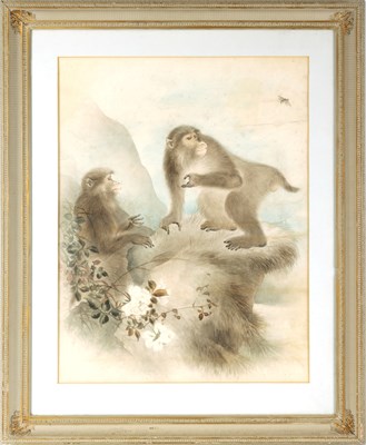 Lot 197 - A JAPANESE MEIJI PERIOD WATERCOLOUR