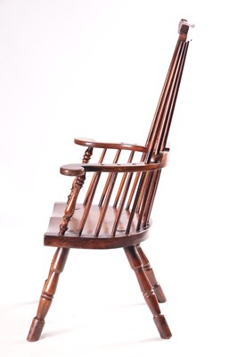 Lot 1019 - AN 18TH CENTURY ASH AND ELM COMB BACK WINDSOR CHAIR