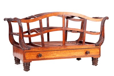 Lot 1003 - GILLOWS, LANCASTER  AN UNUSUAL WILLIAM IV COUNTRY HOUSE FIGURED ROSEWOOD CANTERBURY