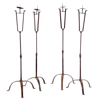 Lot 274 - AN EARLY SET OF FOUR IRON WORK ECCLESIASTICAL...
