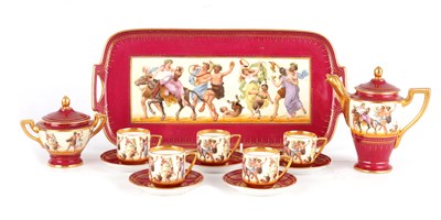 Lot 30 - A ROYAL VIENNA STYLE COFFEE SERVICE