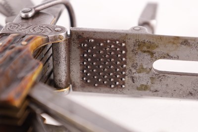 Lot 345 - AN OVERSIZED 19TH CENTURY COACHMAN'S MULTIBLADE FOLDING POCKET KNIFE