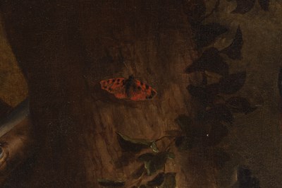 Lot 735 - AN 18TH CENTURY STILL LIFE OIL ON CANVAS ATTRIBUTED TO JAKOB BOGDANI