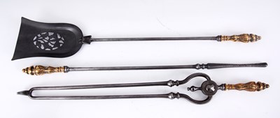 Lot 284 - A SET OF THREE LATE REGENCY POLISHED STEEL...