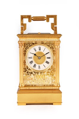 Lot 765 - A LARGE LATE 19TH CENTURY FRENCH REPEATING CARRIAGE CLOCK