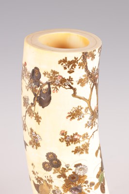 Lot 100 - A FINE MEIJI PERIOD JAPANESE SHIBAYAMA IVORY TUSK VASE