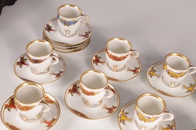 Lot 51 - A SET OF TEN ART NOUVEAU KPM PORCELAIN COFFEE CUPS AND SAUCERS