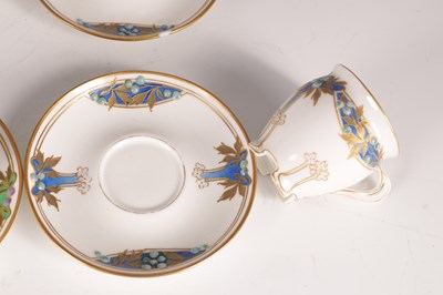 Lot 51 - A SET OF TEN ART NOUVEAU KPM PORCELAIN COFFEE CUPS AND SAUCERS
