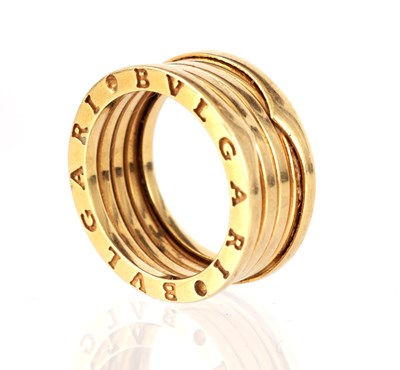 Lot 235 - A LADIES 18CT GOLD BULGARI EXPANDING RING
