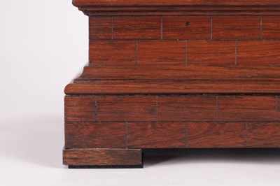 Lot 909 - A SMALL ENGLISH LATE 19TH CENTURY ROSEWOOD TRIPLE FUSEE EIGHT BELL QUARTER CHIMING BRACKET CLOCK