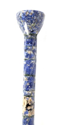 Lot 375 - A LATE 19TH CENTURY LAPIS LAZULI WALKING STICK