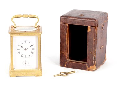 Lot 497 - A LATE 19TH CENTURY FRENCH FOLIATE ENGRAVED GRAND SONNERIE CARRIAGE CLOCK