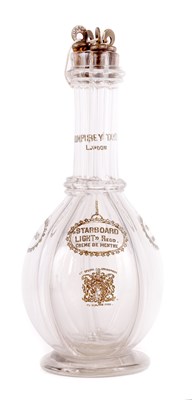 Lot 11 - A 19TH CENTURY FOUR SECTIONAL LIQUOR CLEAR GLASS DECANTER