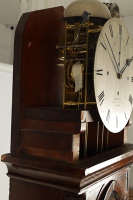 Lot 911 - WEBSTER, QUEEN VICTORIA STREET, LONDON  A MID 19TH CENTURY POLLARD OAK QUARTER CHIMING REGULATOR LONGCASE CLOCK