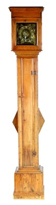 Lot 921 - A RARE LATE 17TH CENTURY PRIMITIVE 30-HOUR PINE LONGCASE CLOCK