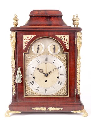 Lot 903 - JOHN TAYLOR, LONDON  A FINE GEORGE III ORMOLU MOUNTED MAHOGANY MUSICAL BRACKET CLOCK