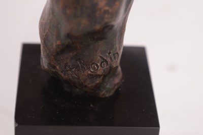 Lot 536 - AUGUSTE RODIN 1840 - 1917.  A PATINATED BRONZE SCULPTURE