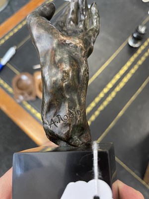 Lot 536 - AUGUSTE RODIN 1840 - 1917.  A PATINATED BRONZE SCULPTURE