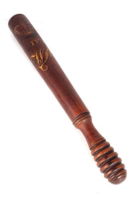 Lot 335 - A RARE AND UNUSUAL WILLIAM IV POLICE TRUNCHEON WITH CONCEALED DAGGER