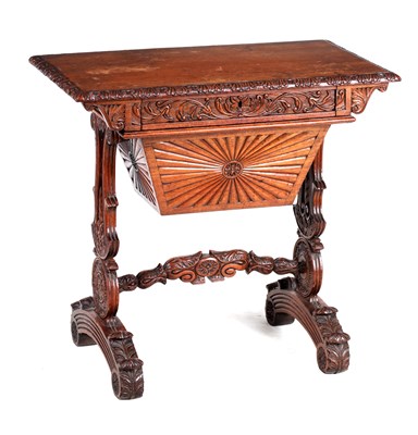 Lot 81 - AN EARLY 19TH CENTURY ANGLO INDIAN HARDWOOD WORKBOX