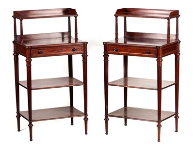 Lot 1015 - CHARLES MELLIER & CO. LONDON  A PAIR OF LATE 19TH CENTURY MAHOGANY SIDE TABLES