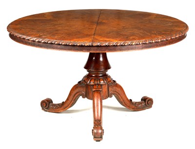 Lot 1020 - A 19TH CENTURY BURR OAK CENTRE TABLE