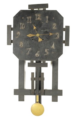 Lot 832 - AN AMERICAN ARTS AND CRAFTS WALL CLOCK
