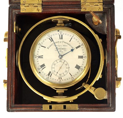 Lot 858 - PARKINSON & FRODSHAM, CHANGE ALLEY, LONDON. No. 1753. A RARE EARLY 19TH CENTURY MARINE CHRONOMETER OF SMALL PROPORTIONS