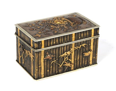 Lot 123 - A MEIJI PERIOD JAPANESE MIXED METAL BOX