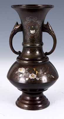 Lot 70 - A MEIJI PERIOD JAPANESE VASE having mixed...