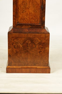 Lot 953 - JOSEPH WINDMILLS, LONDON AN EARLY 18TH CENTURY 11” BRASS DIAL BURR WALNUT LONGCASE CLOCK