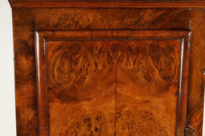 Lot 953 - JOSEPH WINDMILLS, LONDON AN EARLY 18TH CENTURY 11” BRASS DIAL BURR WALNUT LONGCASE CLOCK