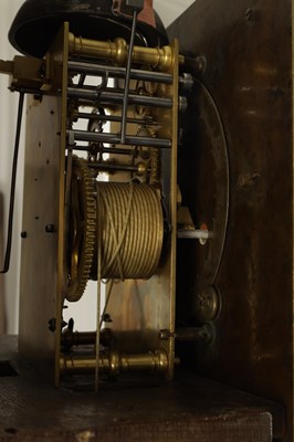 Lot 953 - JOSEPH WINDMILLS, LONDON AN EARLY 18TH CENTURY 11” BRASS DIAL BURR WALNUT LONGCASE CLOCK