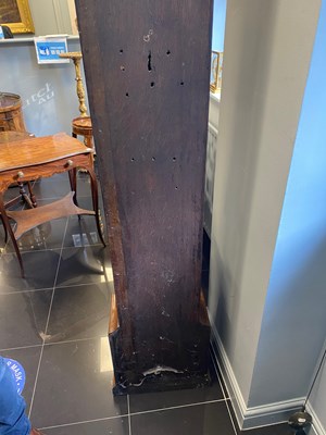 Lot 953 - JOSEPH WINDMILLS, LONDON AN EARLY 18TH CENTURY 11” BRASS DIAL BURR WALNUT LONGCASE CLOCK