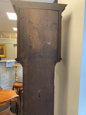 Lot 953 - JOSEPH WINDMILLS, LONDON AN EARLY 18TH CENTURY 11” BRASS DIAL BURR WALNUT LONGCASE CLOCK