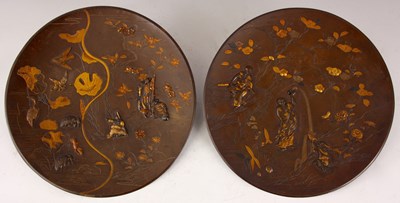Lot 79 - A PAIR OF 19TH CENTURY JAPANESE BRONZE AND...