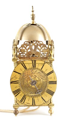 Lot 872 - A LATE 17TH CENTURY BRASS LANTERN CLOCK