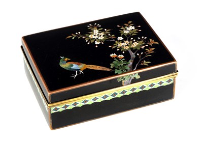Lot 173 - A JAPANESE MEIJI PERIOD INABA CLOISONNE ENAMEL BOX