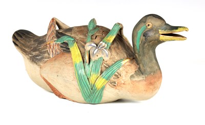 Lot 146 - AN ORIENTAL CERAMIC MODEL OF A DUCK