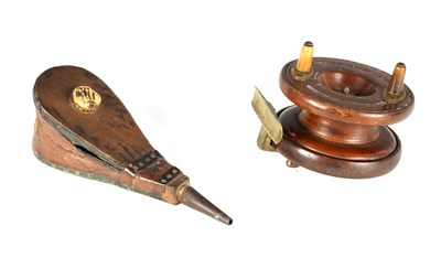 Lot 361 - A 19TH CENTURY MAHOGANY FISHING REAL