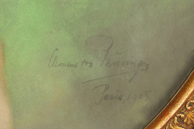 Lot 703 - CLEMENS VON PAUSINGER (Austrian, 1855-1936)  AN ART NOUVEAU OVAL PASTEL BUST PORTRAIT OF A STYLISH YOUNG LADY ‘SOLOME’