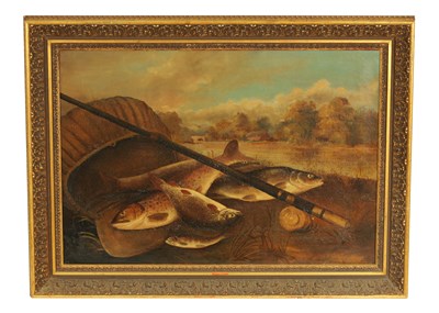 Lot 754 - 19TH CENTURY OIL ON CANVAS -  ON THE BANKING